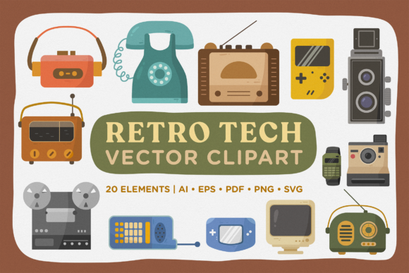 Download Retro Tech &amp; Gadget Vector Clipart - Retro Collection