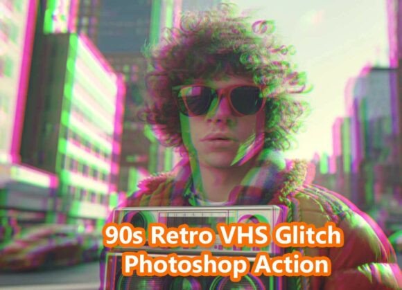 Download 90s Retro VHS Glitch Photoshop Action - Retro Collection