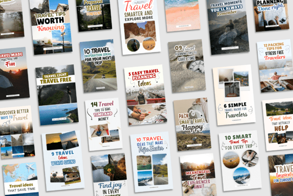 Download Canva Travel Blogger Pinterest Template - Travel blogger Collection