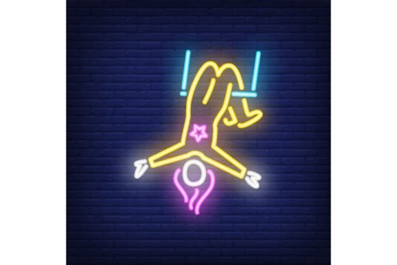 Download Aerial Acrobat Neon Sign. Female Circus - Aerial Collection